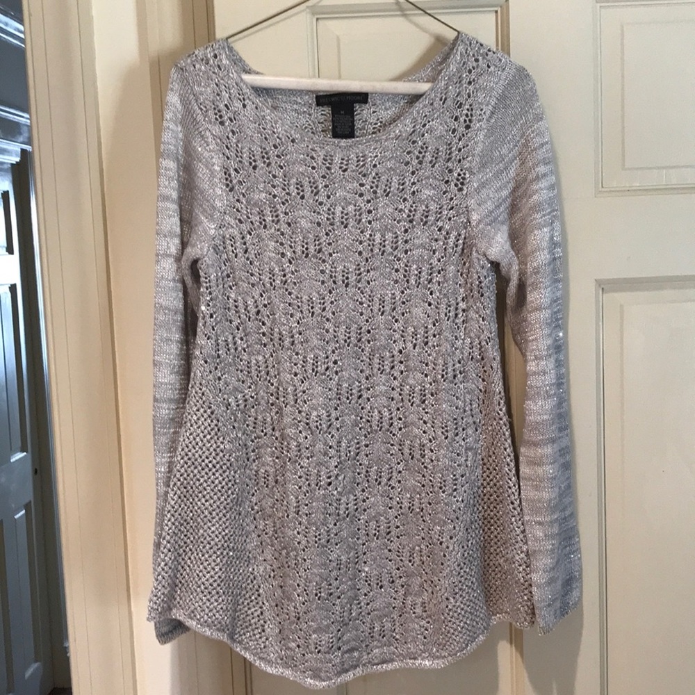 Preswick & Moore cotton sweater, Flare at the bottom, lace pattern, excellent, M